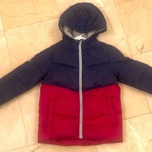Boys Old Navy Blue puffer jacket in size small.